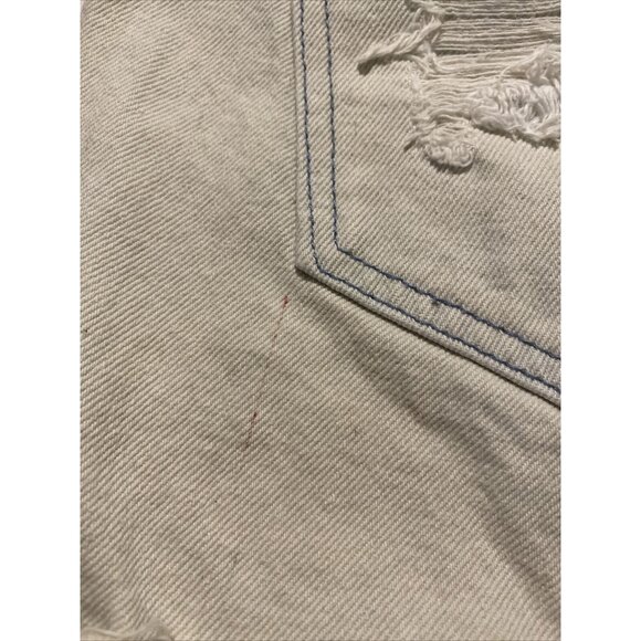 Free Culture Denim Shorts Womens Size 13 Junior’s Light Wash Mid Rise Distressed - Picture 10 of 10
